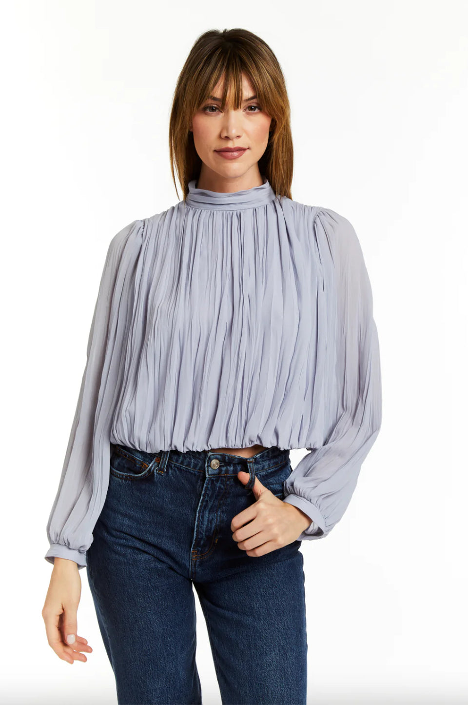 Drew Gabin Blouse Top in Dove | Shop Eleanor