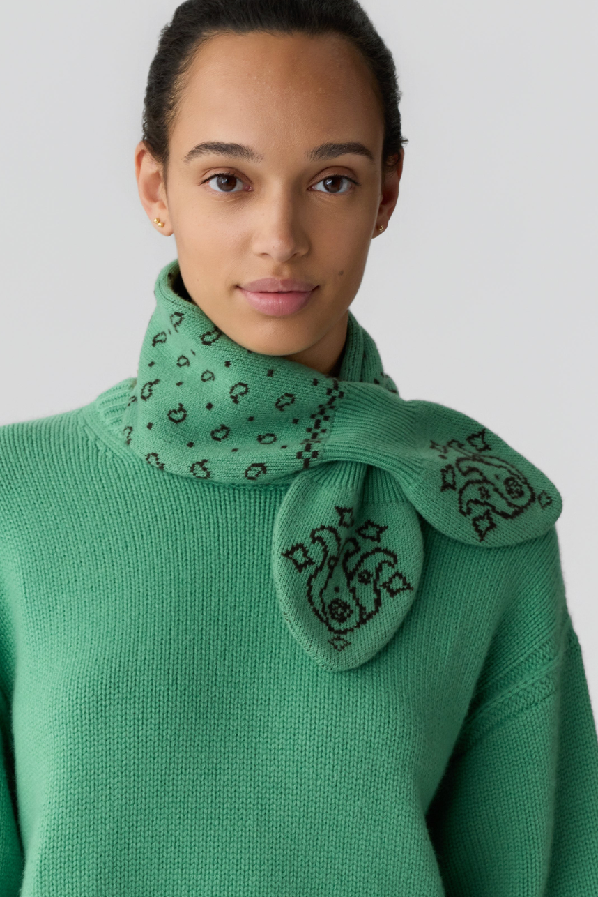 The Guest in Residence Bandana Bowtie Scarf in Highland/ Burnt Cocoa | Shop Eleanor 
