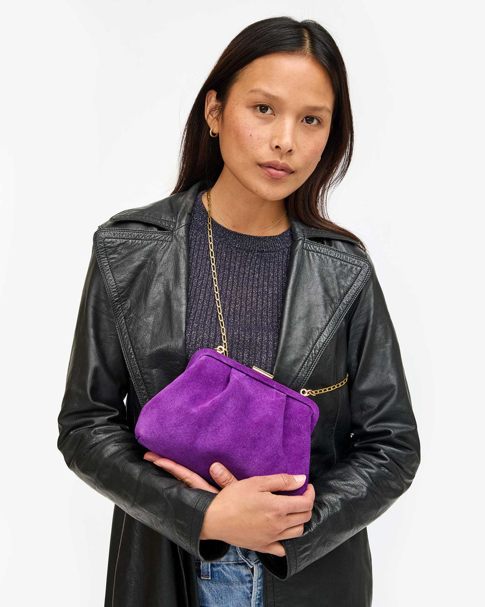 Clare V Sissy Bag in Royale Suede | Shop Eleanor