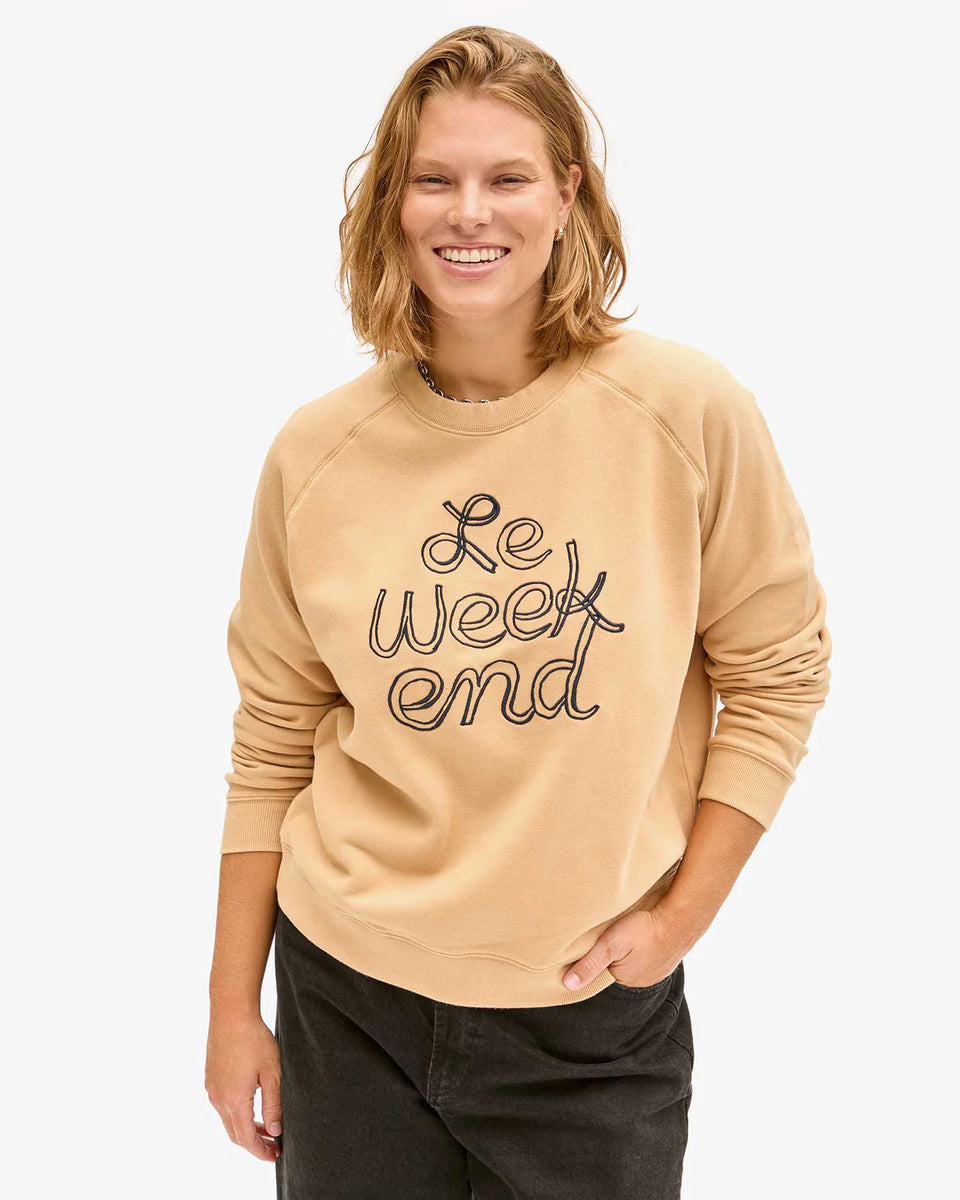 Clare V. Le Weekend Sweatshirt in Sand | Shop Eleanor 