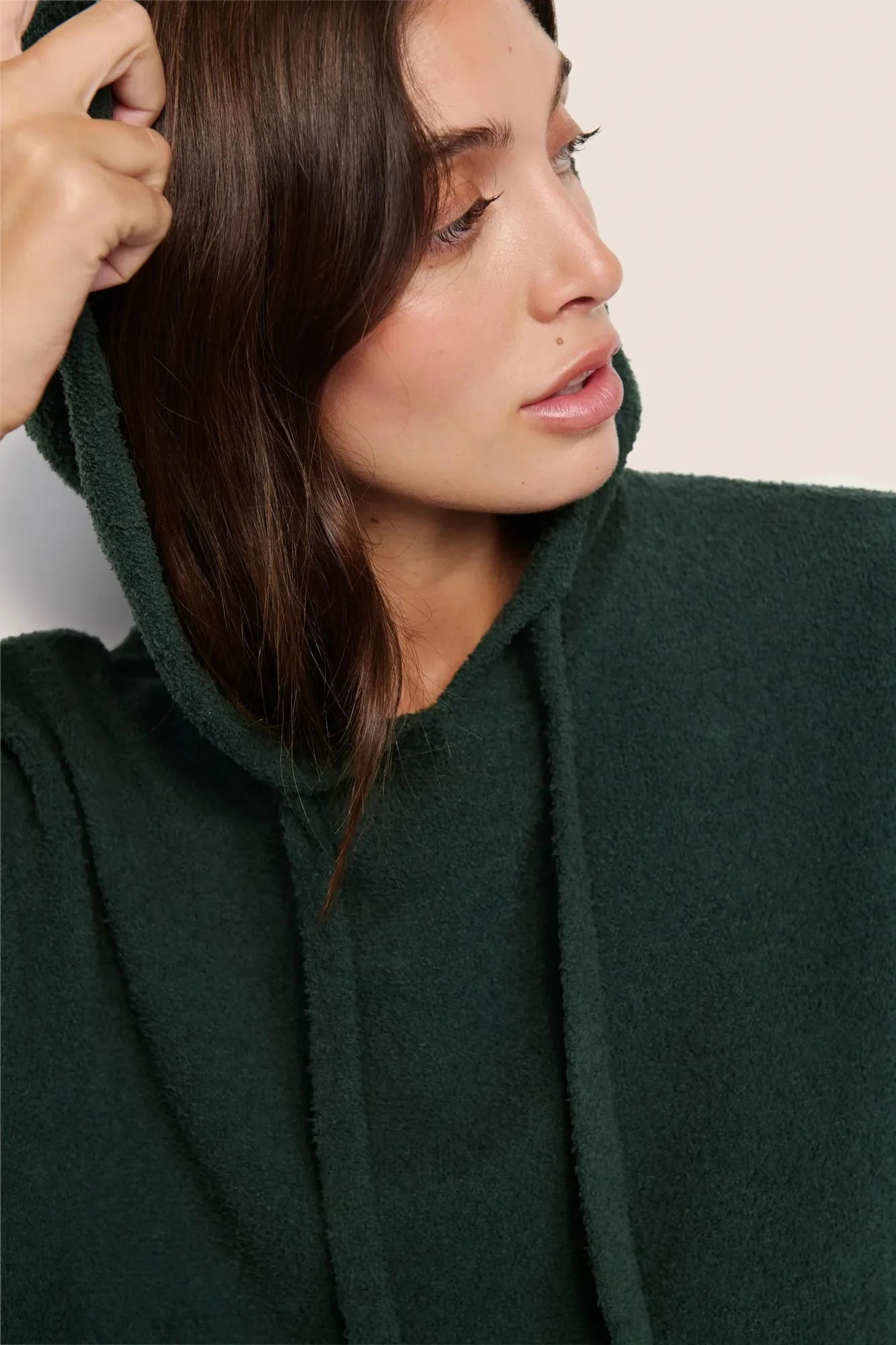 Eberjey Recycled Boucle Relaxed Hoodie in Pine Green | Shop Eleanor - Women's Loungewear 