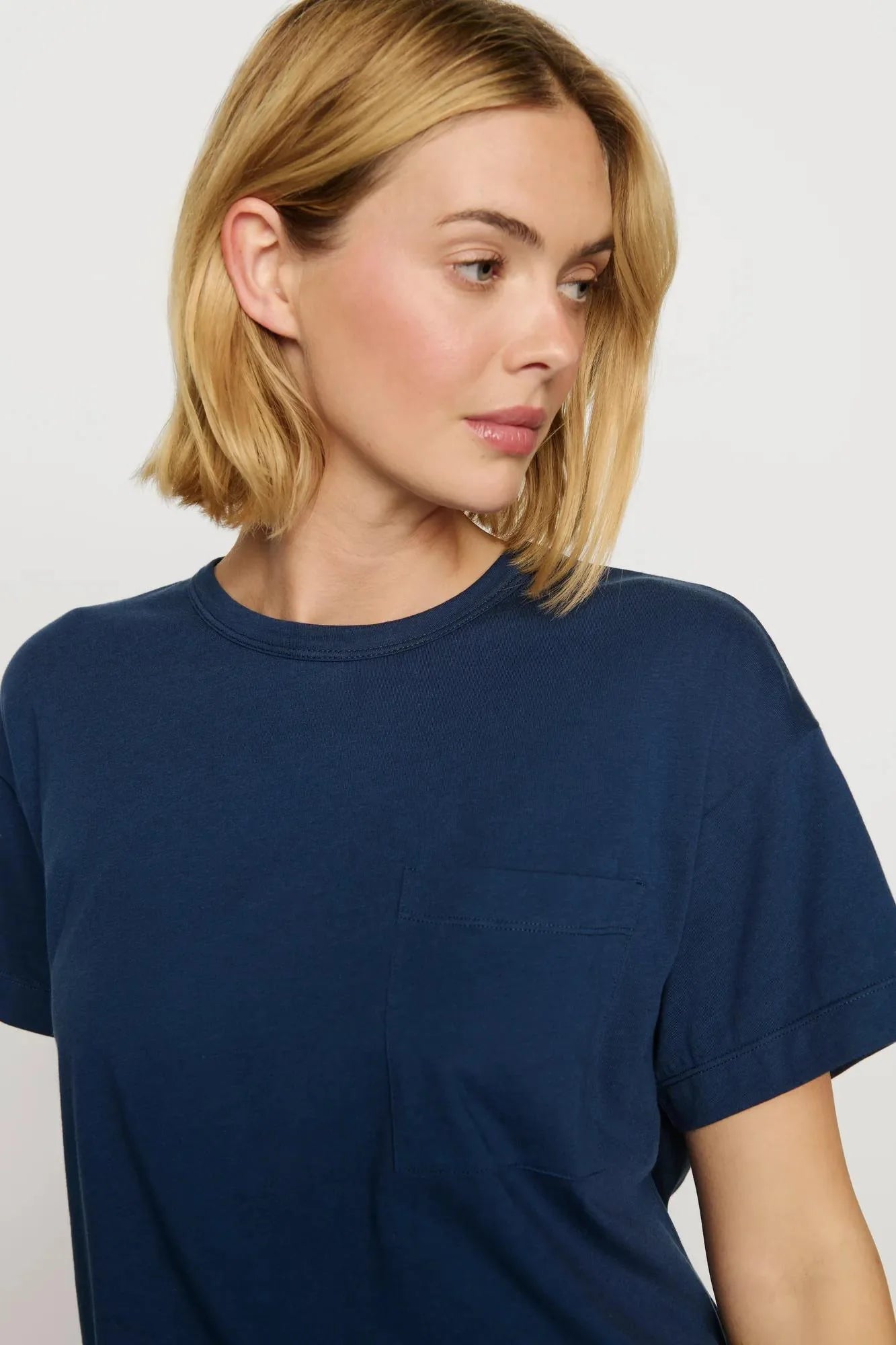 Eberyjey Aloe Cotton Short Sleeve Tee in Navy | Shop Eleanor