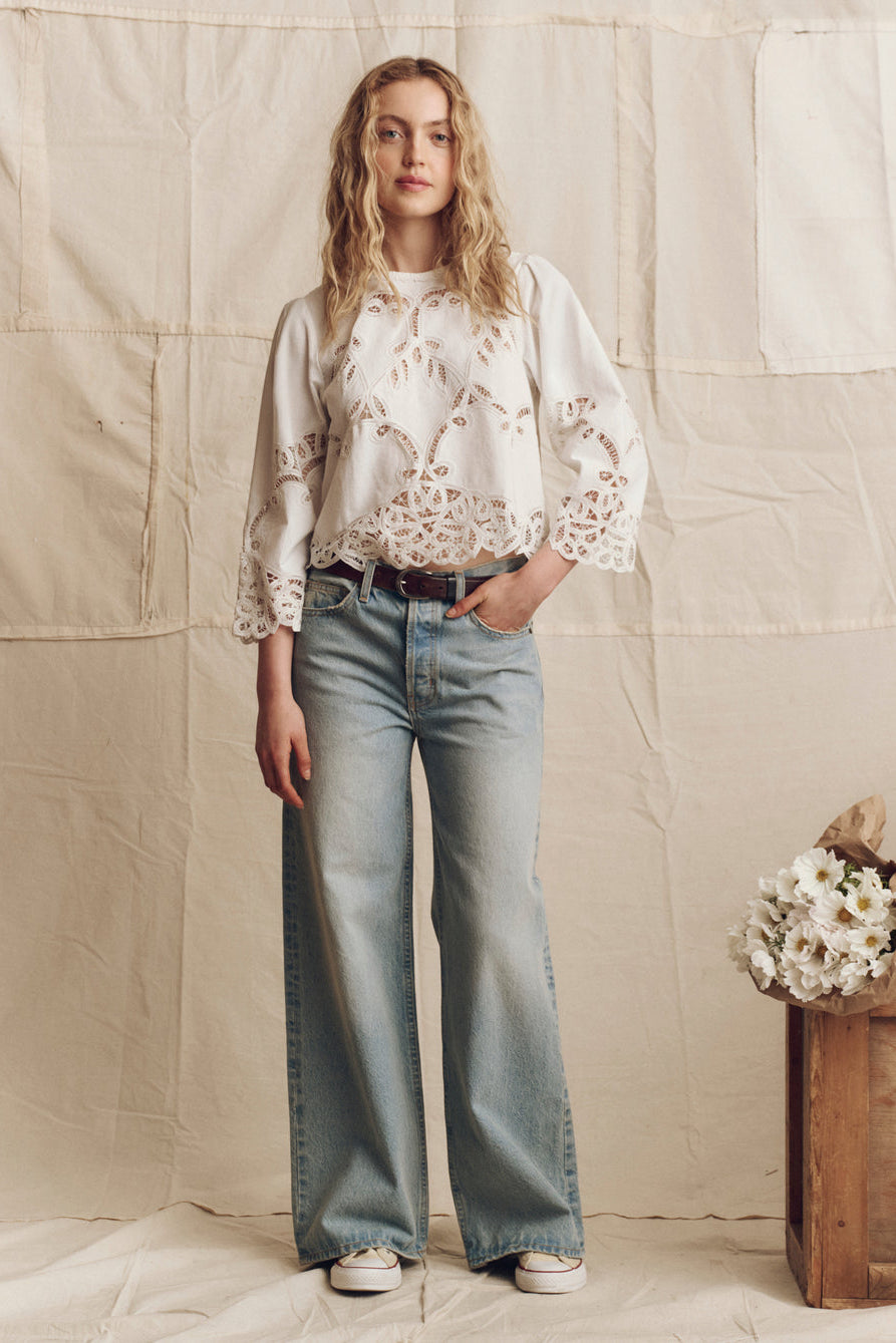 The Great Picnic Top in Cream | Shop Eleanor - Women's Luxury Apparel