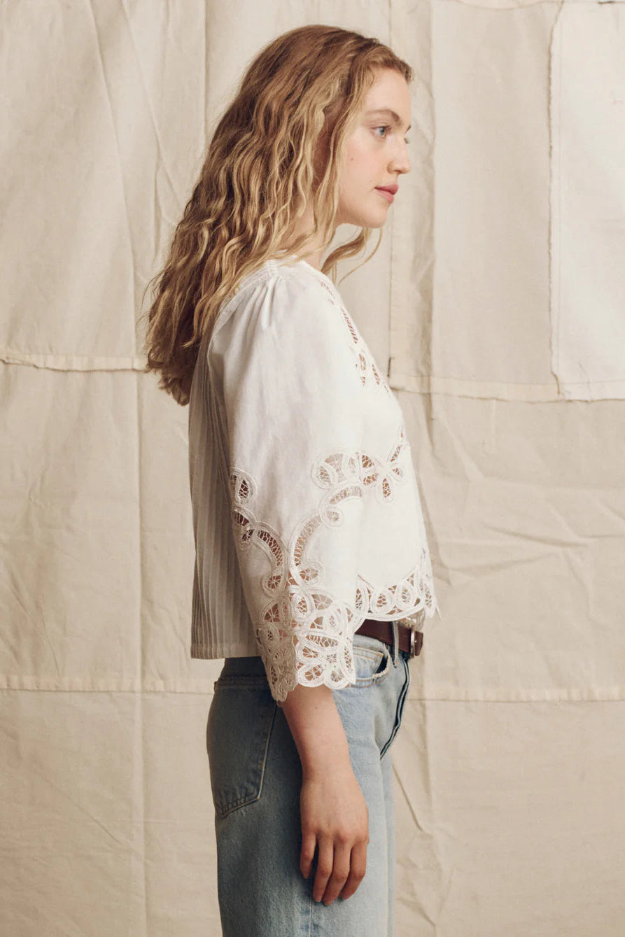 The Great Picnic Top in Cream | Shop Eleanor - Women's Luxury Apparel