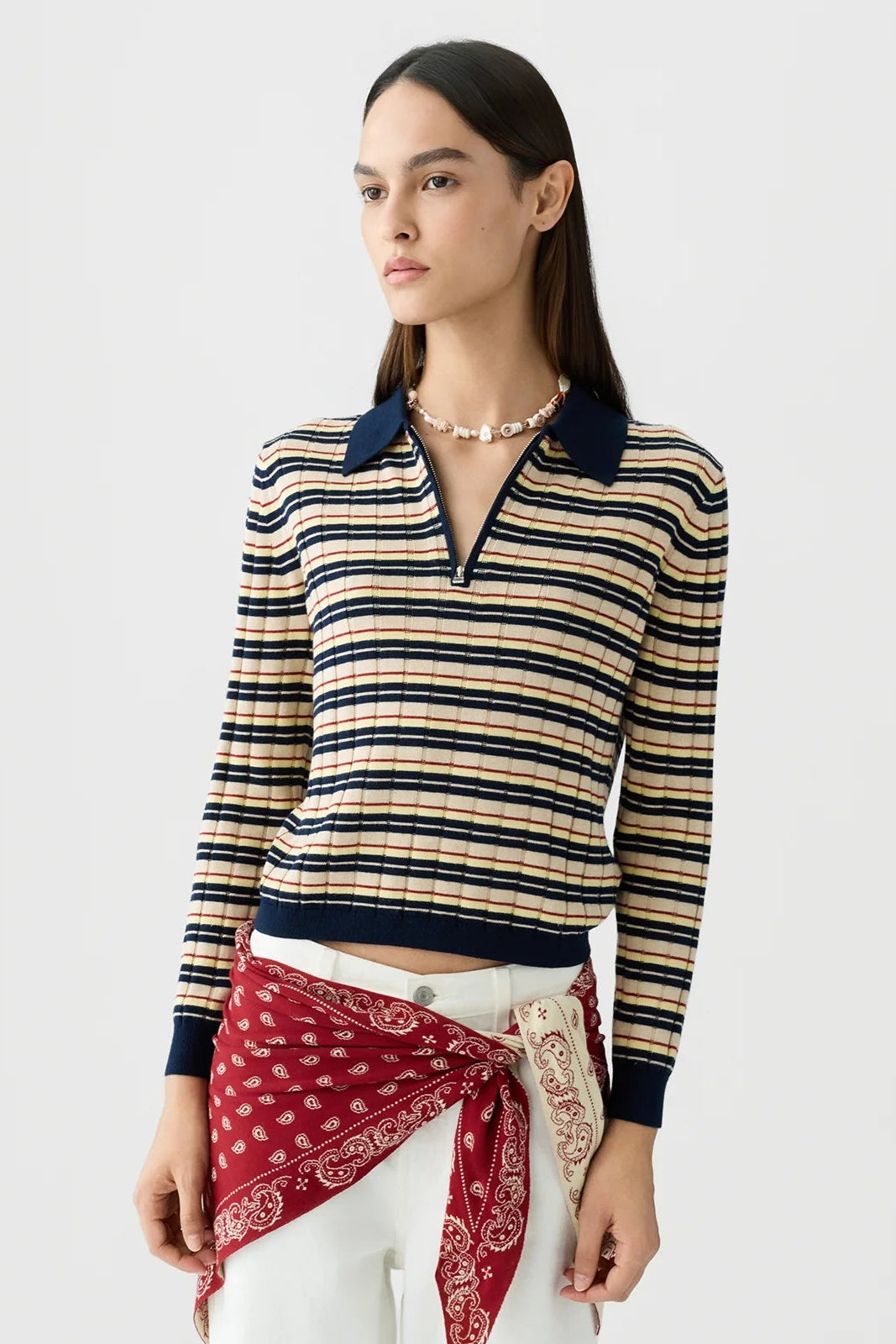 Guest in Residence Silk Track Polo in Midnight | Shop Eleanor