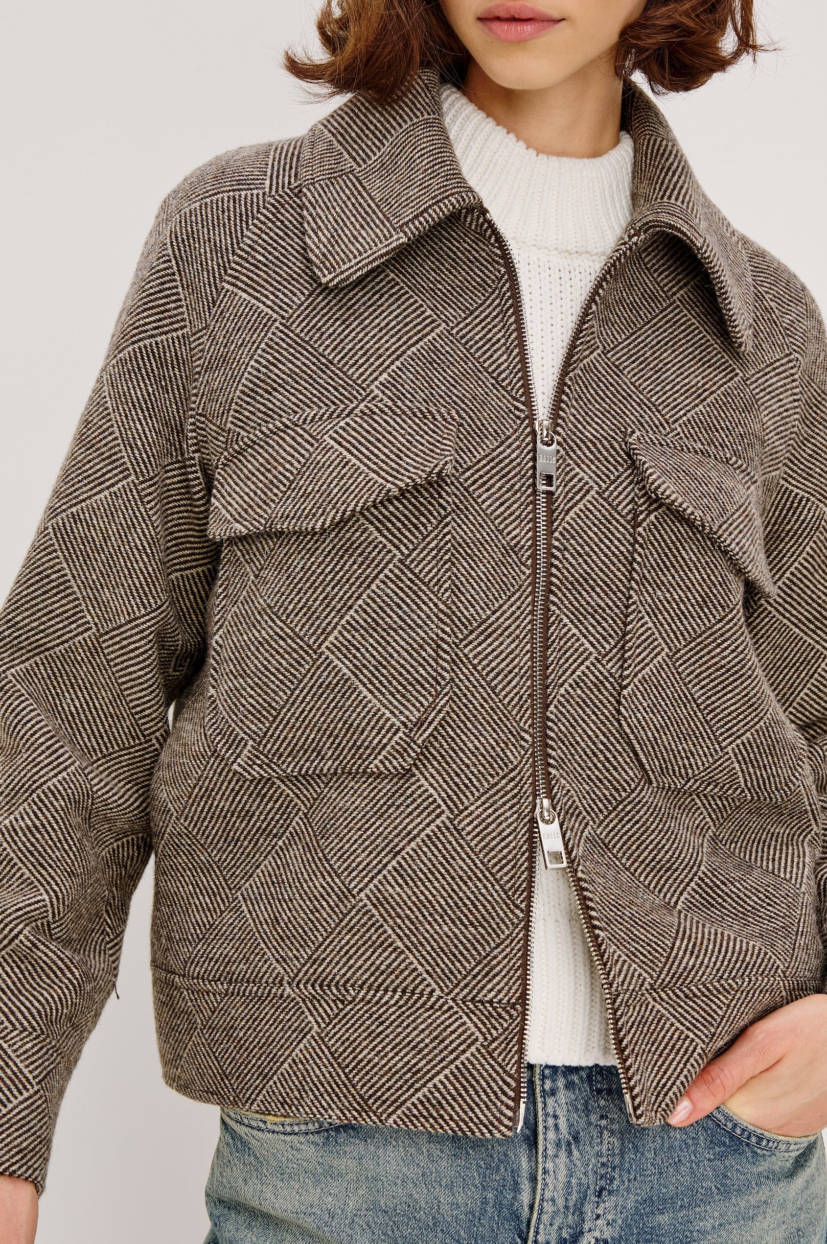 Rails Truckee Herringbone Print Double-zip Jacket | Shop Eleanor - Women's Designer Clothing Boutique in Colorado