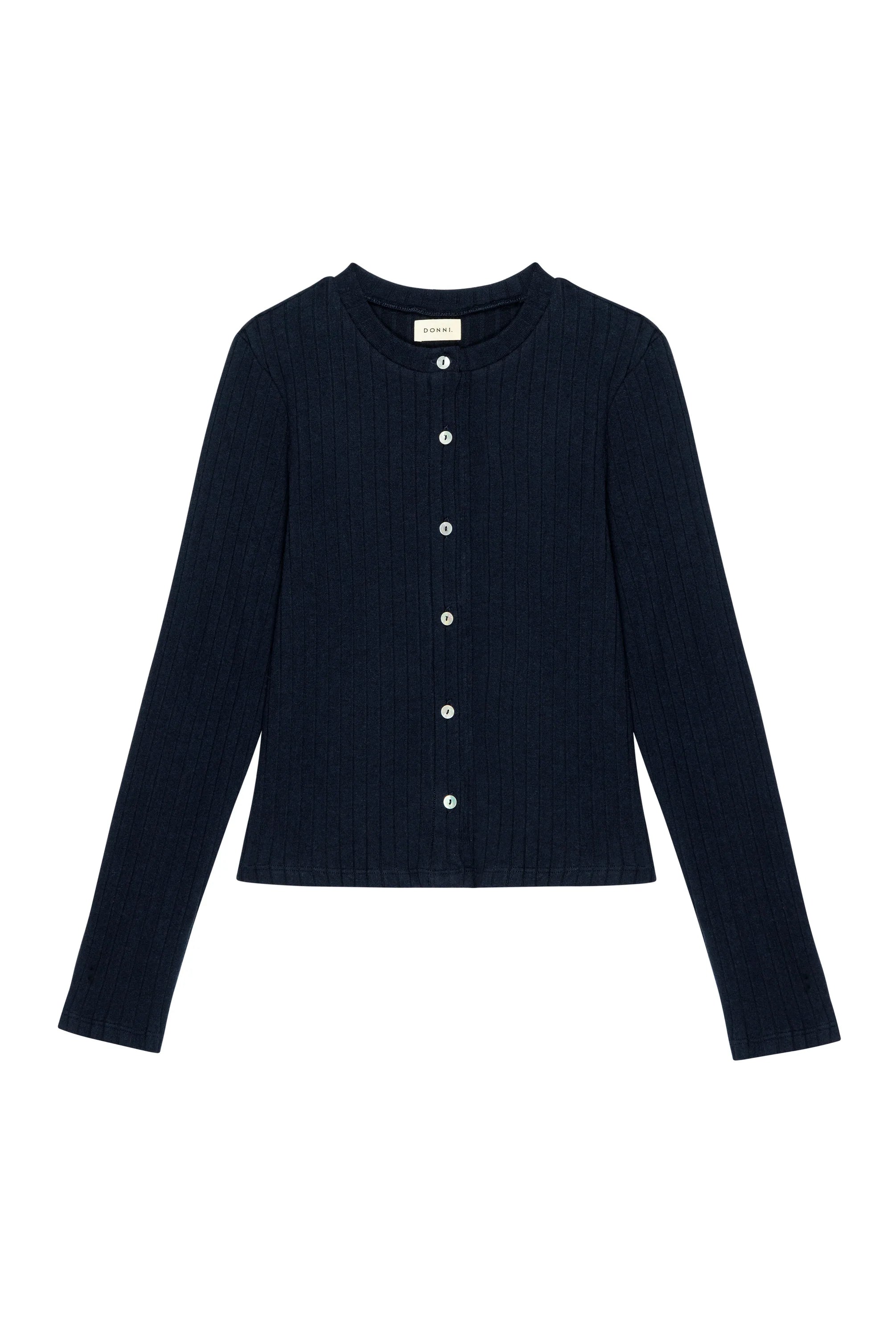 Donni Sweater Rib Cardigan in Navy | Shop Eleanor - Women's Designer Apparel in Colorado