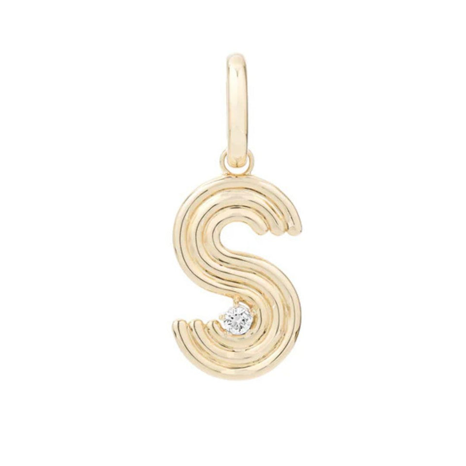 Adina Reyter Groovy Diamond Initial Charm "S" | Shop Eleanor