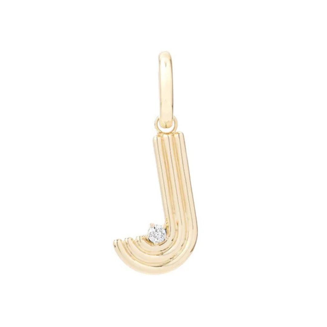 Adina Reyter Groovy Diamond Initial "J" | Shop Eleanor