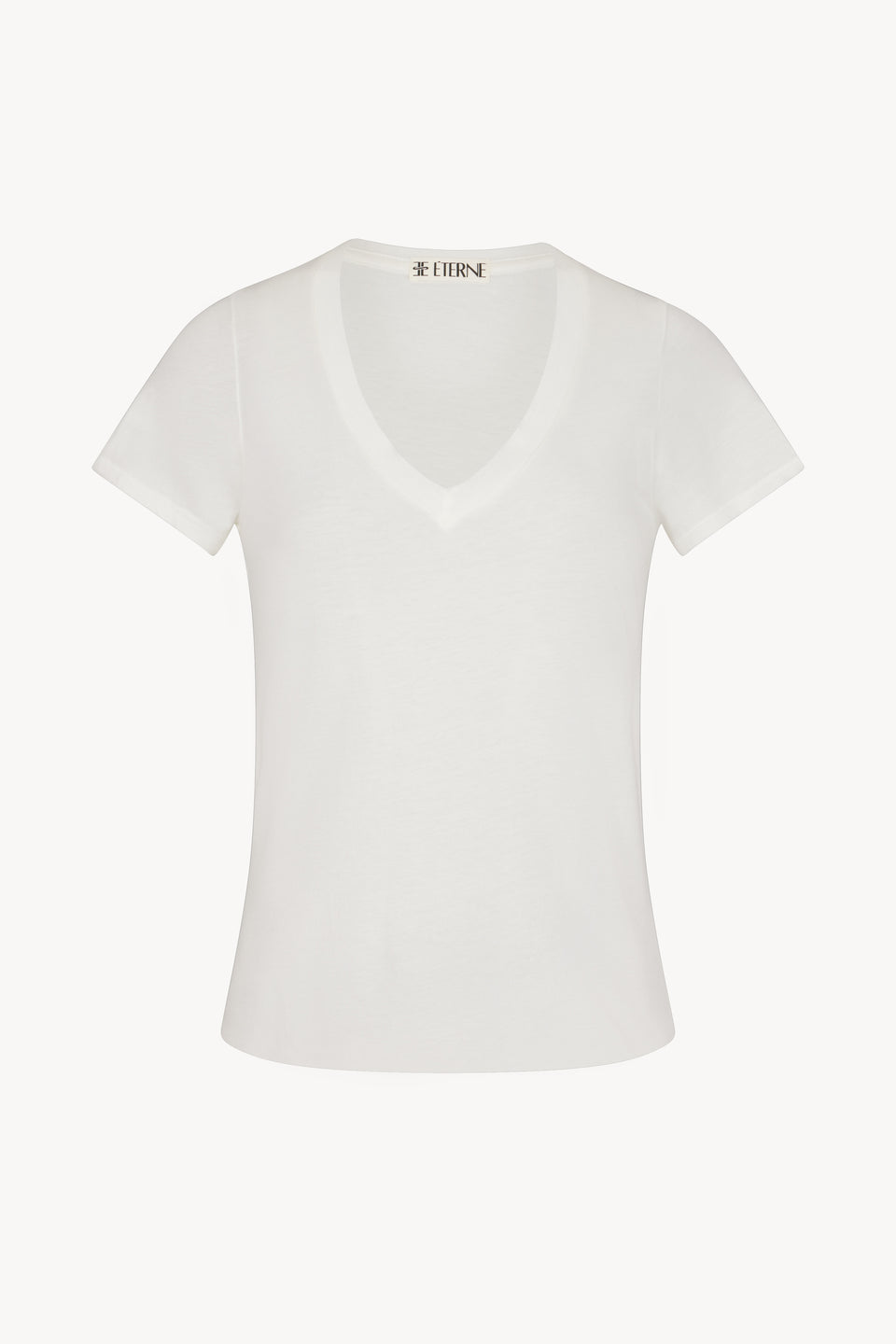 Eterne Chloe V Neck Tee in Ivory | Shop Eleanor