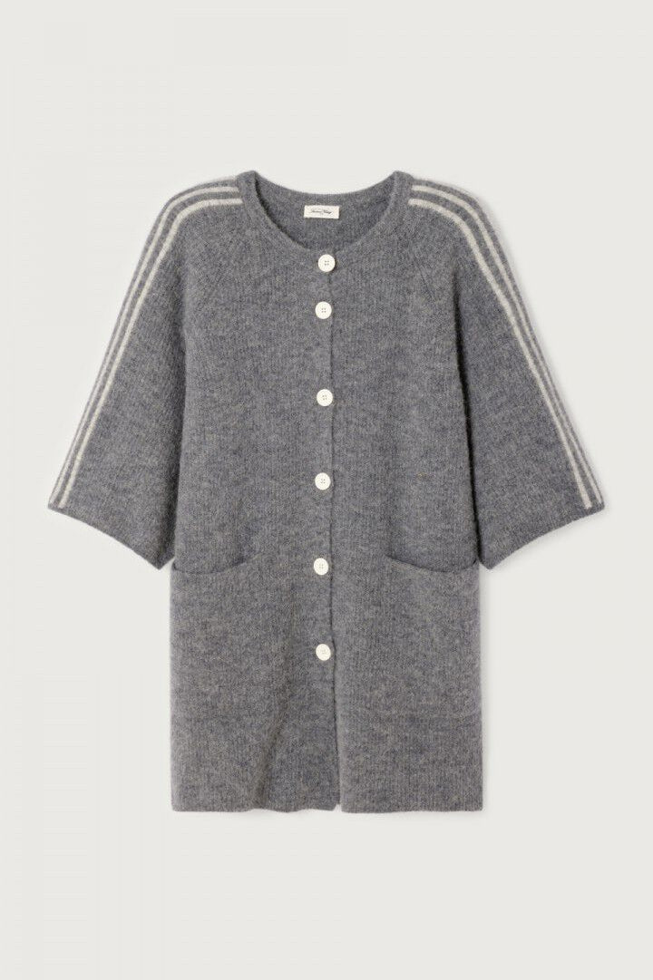 American Vintage Vito Long Cardi in Acier | Shop Eleanor