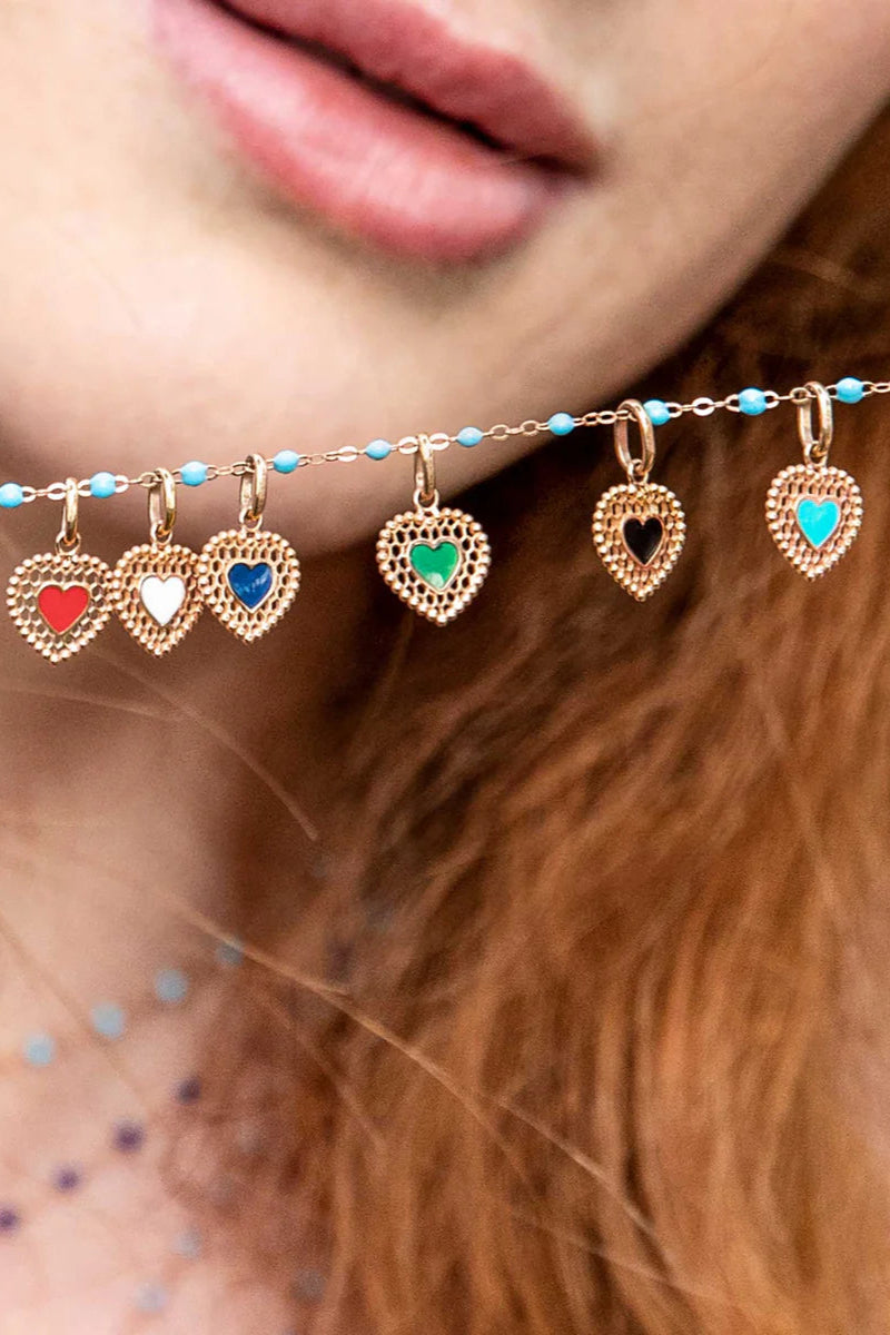 Gigi Lace Heart Pendant in Emerald | Shop Eleanor