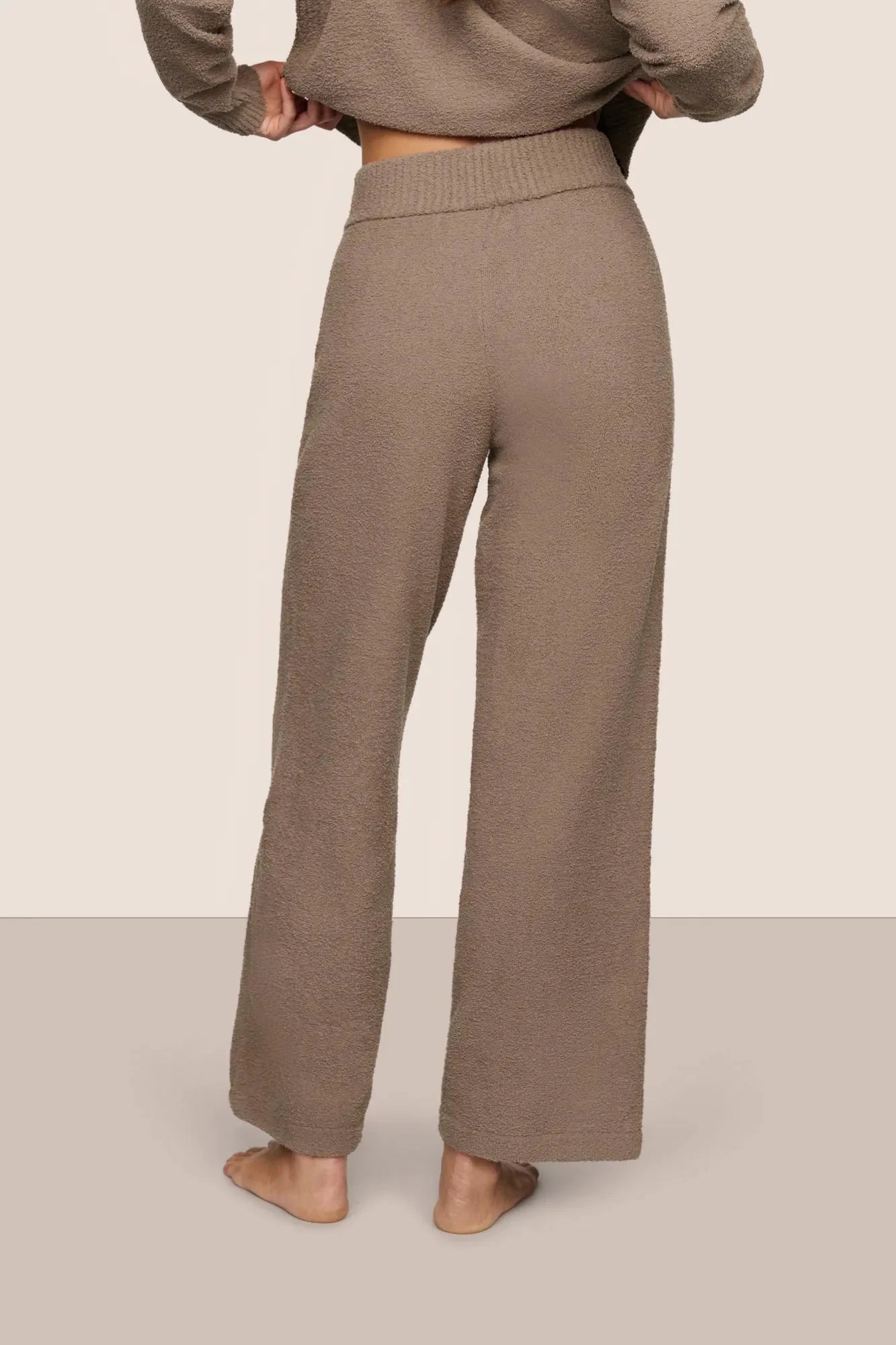Eberjey Recycled Boucle Pant in Deep Taupe | Shop Eleanor 