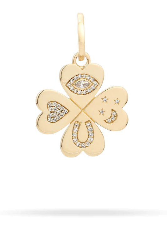 Adina Reyter Good Luck DI Clover Hinged Charm | Shop Eleanor