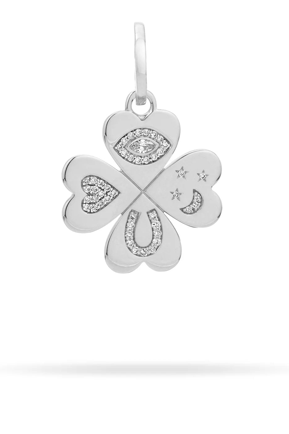 Adina Reyter Diamond Clover Charm in Silver | Shop Eleanor