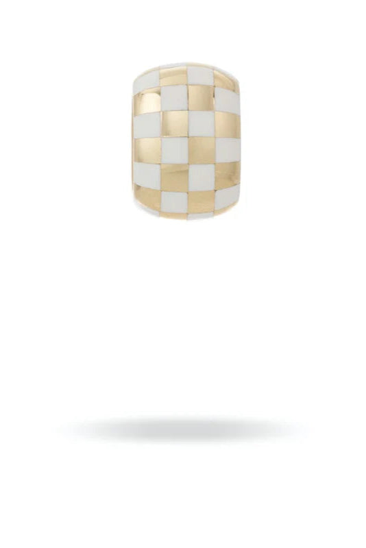 Adina Reyter White Cermaic Checkerboard Bead | Shop Eleanor