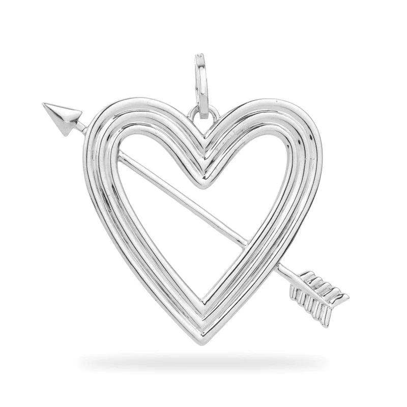 Adina Reyter Silver Groovy Heart and Arrow Charm on Italian Chain | Shop Eleanor