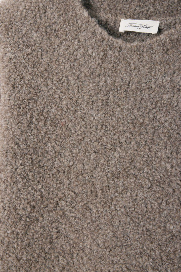 A wool alpaca blend short sleeve oversized crewneck