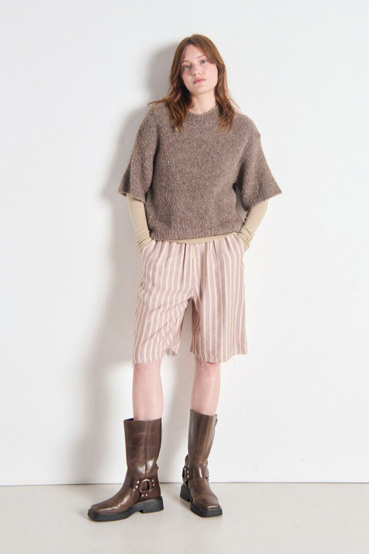 light brown soft short sleeve oversized sweater