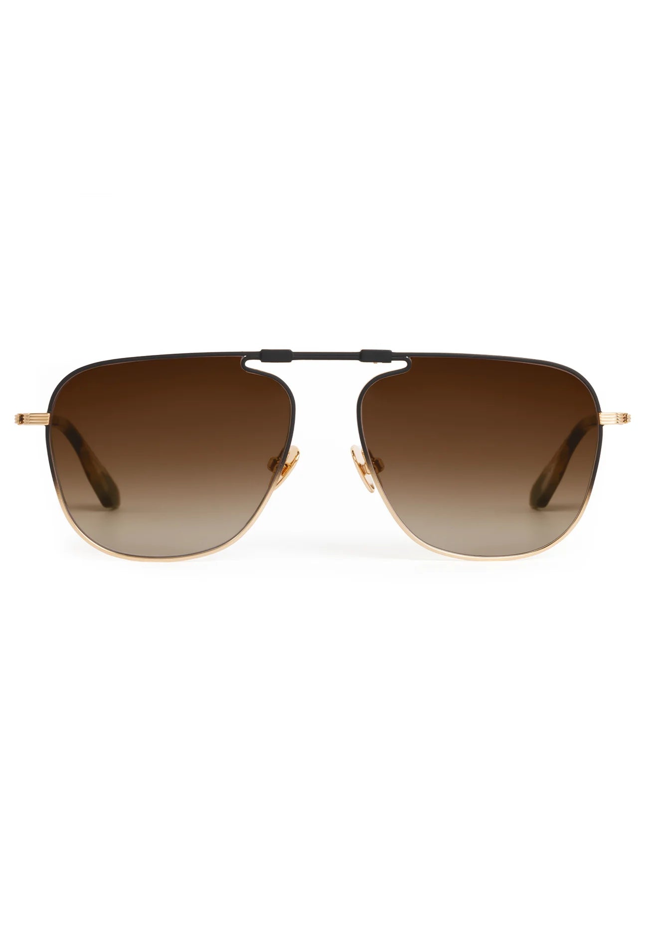 Krewe Zander Fold Sunglasses in 18K Matte Black Fade | Shop Eleanor