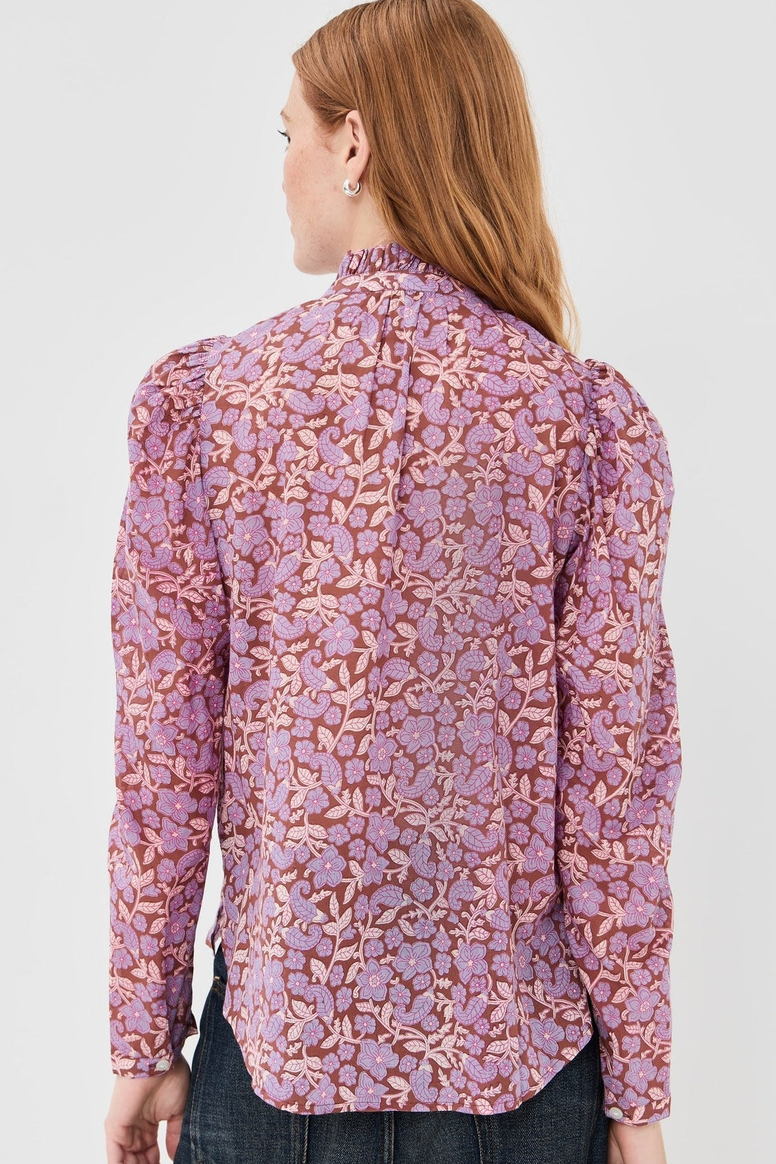 The Alíx of Bohemia Poet Twilight Floral Puff Sleeve Blouse | Shop Eleanor - Women's Designer Apparel near Denver