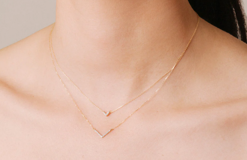 Tiny Pave V Necklace