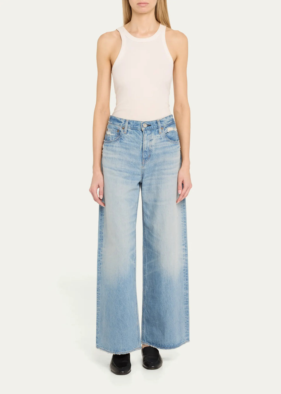 Moussy Vintage Lowell Super Wide Jean in Light Blue | Shop Eleanor