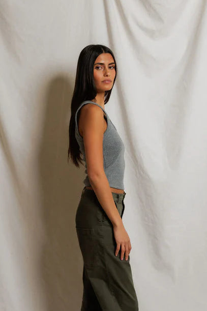 perfect white tee Blondie Tank in Dark Heather Grey | Shop Eleanor