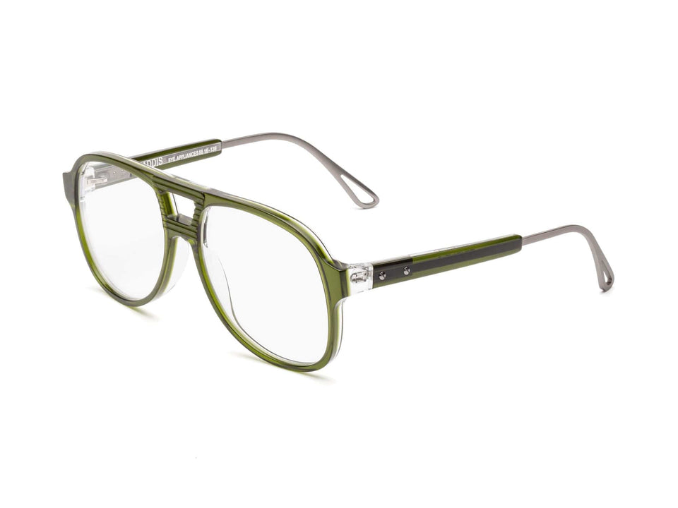 The CADDIS Eyewear Triple G  Frames in Heritage Green | Shop Eleanor