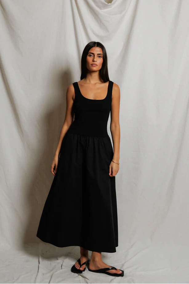 perfect white tee Fabiola Dress in Black | Shop Eleanor
