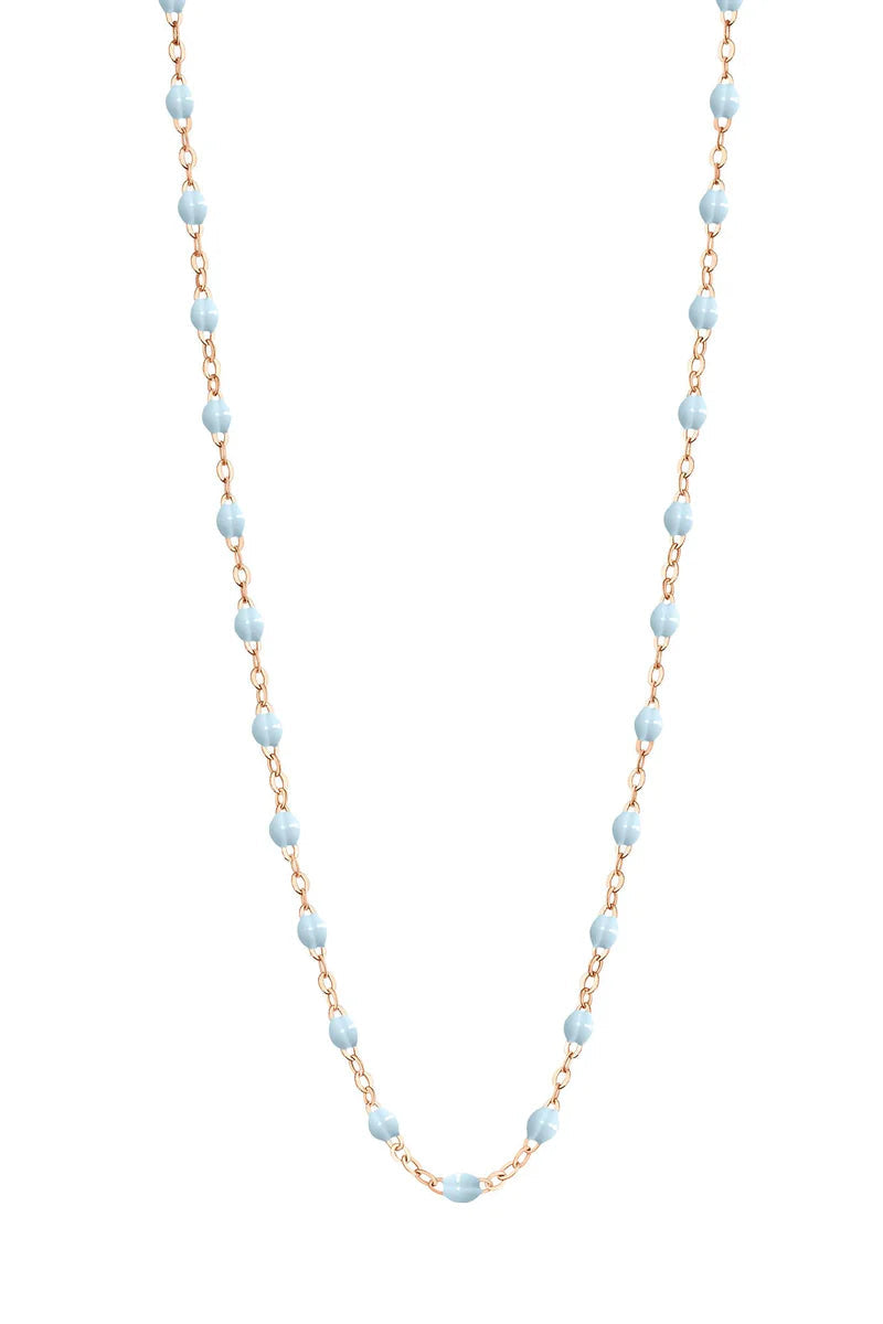 Classic Gigi Necklace Rose Gold in Baby Blue - 16.5" | Shop Eleanor