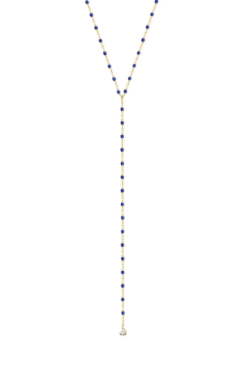 Mini Gigi Party Y Necklace in Lapis - 19.7" | Shop Eleanor