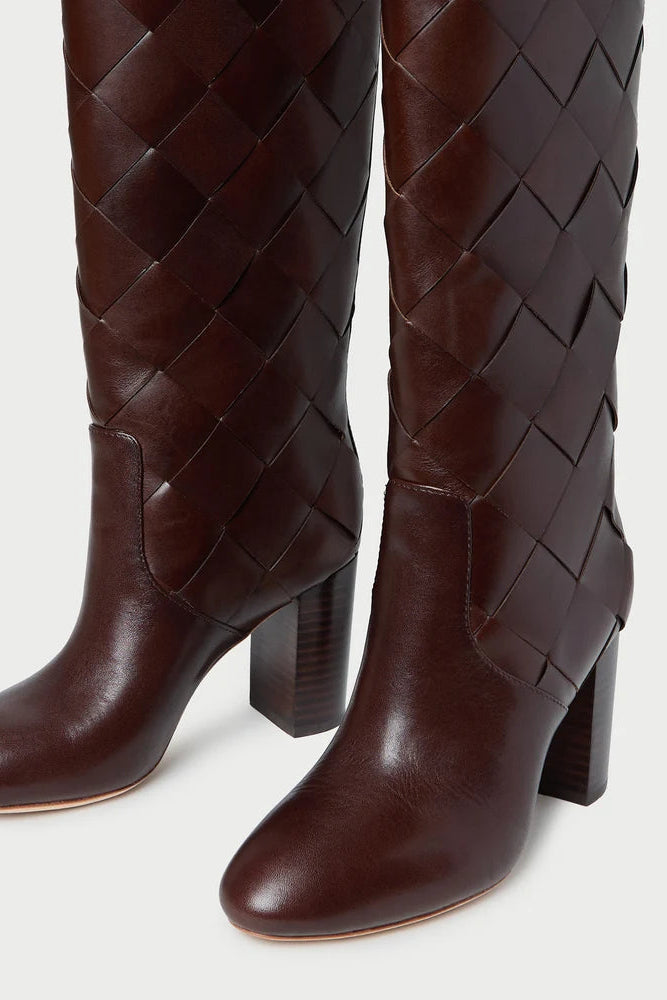 Loeffler Randall Goldy Woven Tall Boot in Espresso | Shop Eleanor