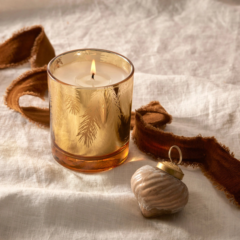 Thymes Gilded Gold Glass Candle | Shop Eleanor