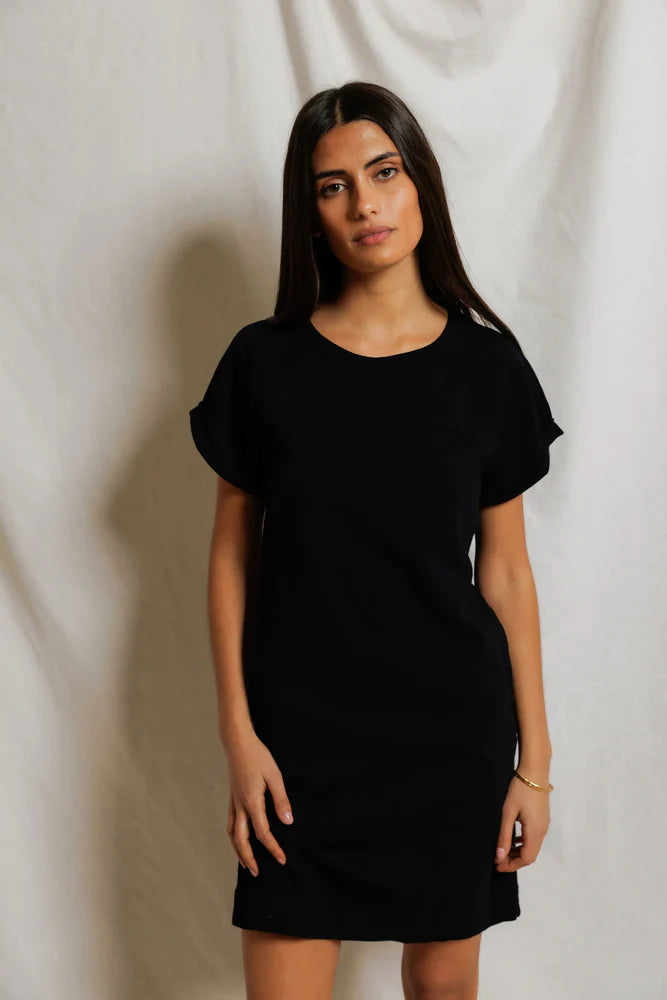 perfect white tee Laurie Shirt Dress in Black | Shop Eleanor