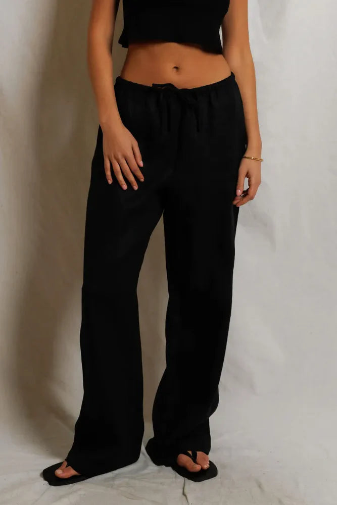 black linen pants
