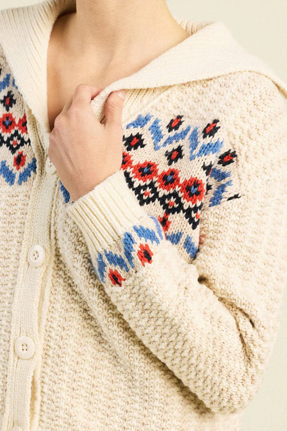 Trovata Savannah Cardigan in Antique White Fairisle | Shop Eleanor - Women's Designer Clothing in Louisville, CO