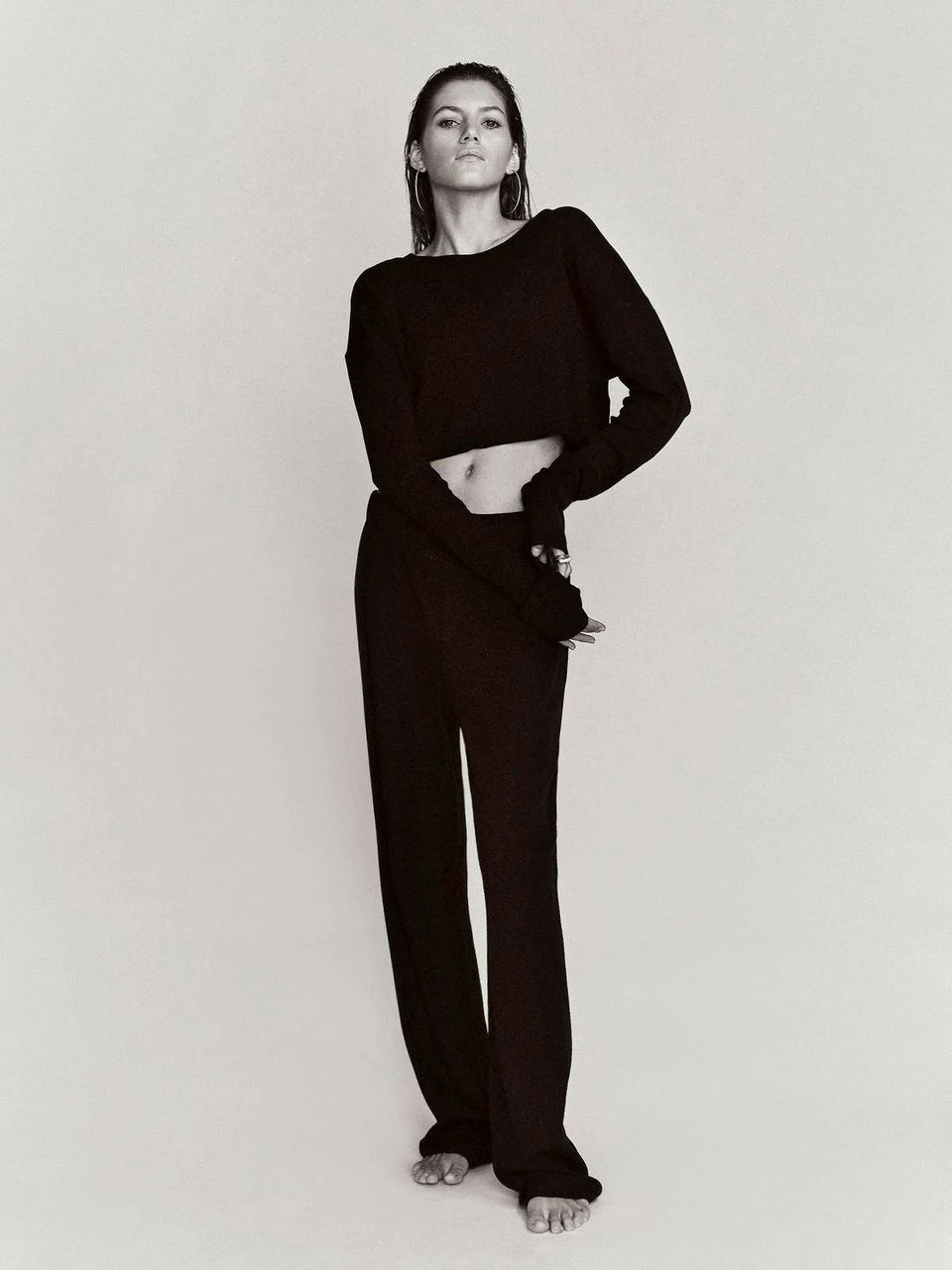 Éterne Thermal Lounge Pant in Black | Shop Eleanor