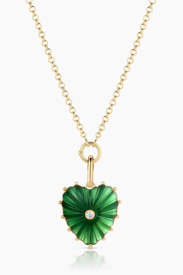 Thatch Jewelry Malene Green Jade Heart Charm | Shop Eleanor