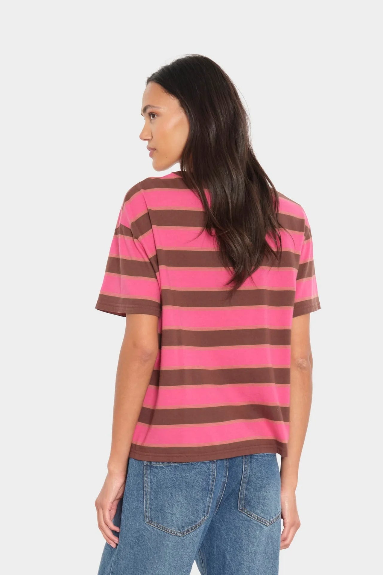 Xiréna Paulina Tee in Cherry Chocolate Stripe | Shop Eleanor