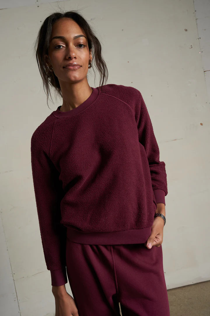perfect white tee Ziggy Crewneck in Dark Burgundy | Shop Eleanor
